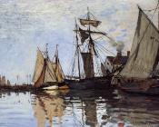 克劳德 莫奈 : Boats in the Port of Honfleur